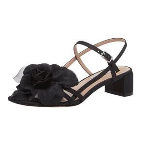 Charles David Womens Deb Heeled Sandals US 10 M Black Satin EUC